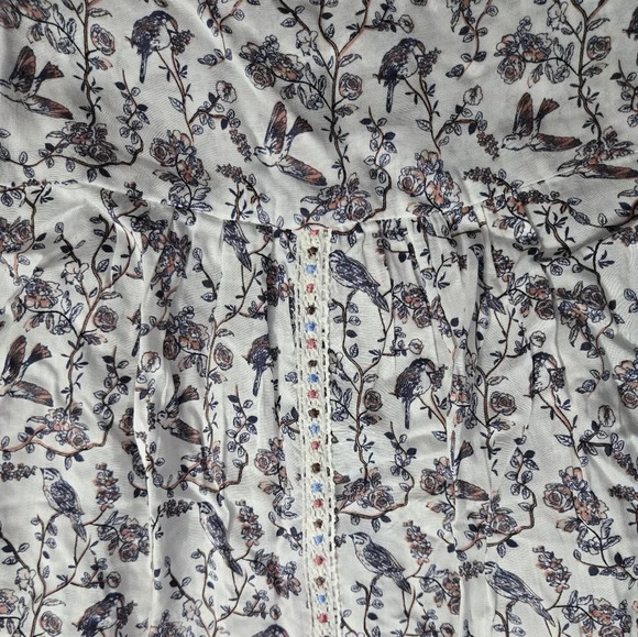 Anthropologie Ranna Gill | Faye Floral Birds Sleeveless Blouse Sz S - Picture 9 of 9